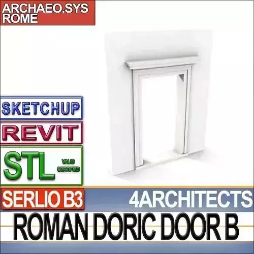 Ancient Roman Door B Revit STL Printable