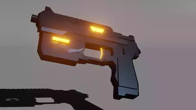 Low Poly Sci Fi Pistol