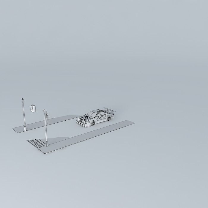 Underground Car Free 3D model_3
