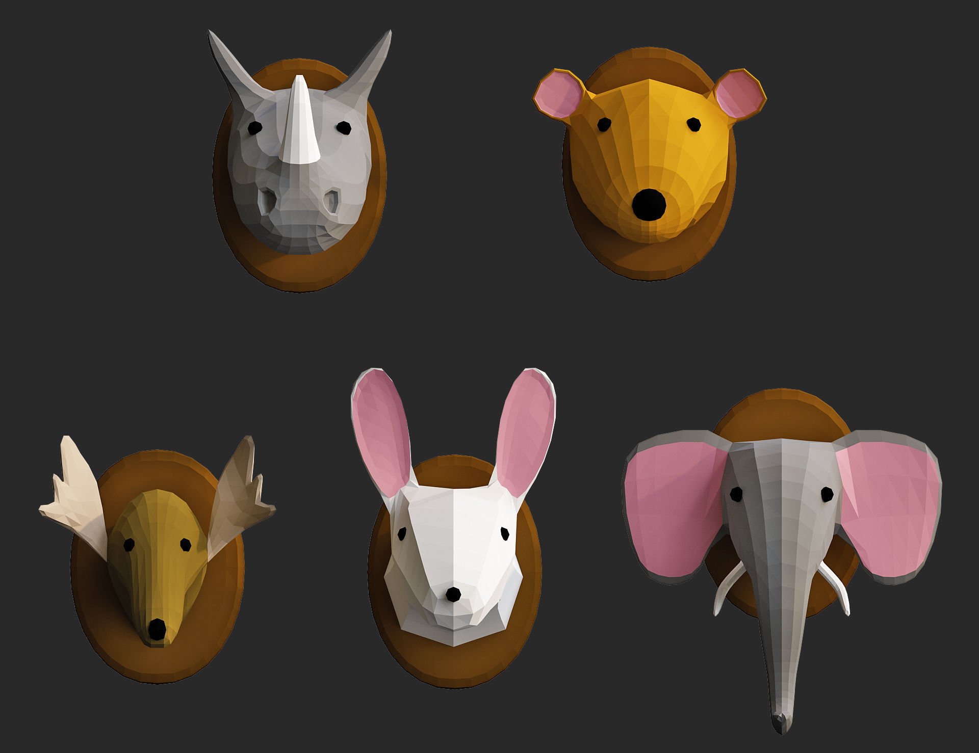 Cartoon furniture collection for game Low-poly 3D model_30