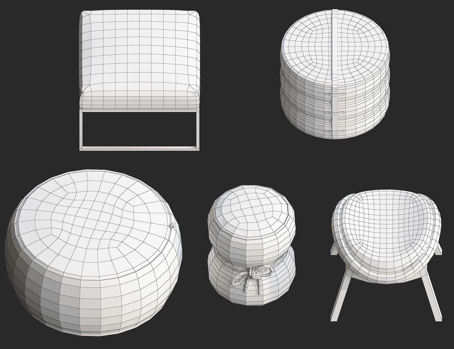 Cartoon furniture collection for game Low-poly 3D model_28