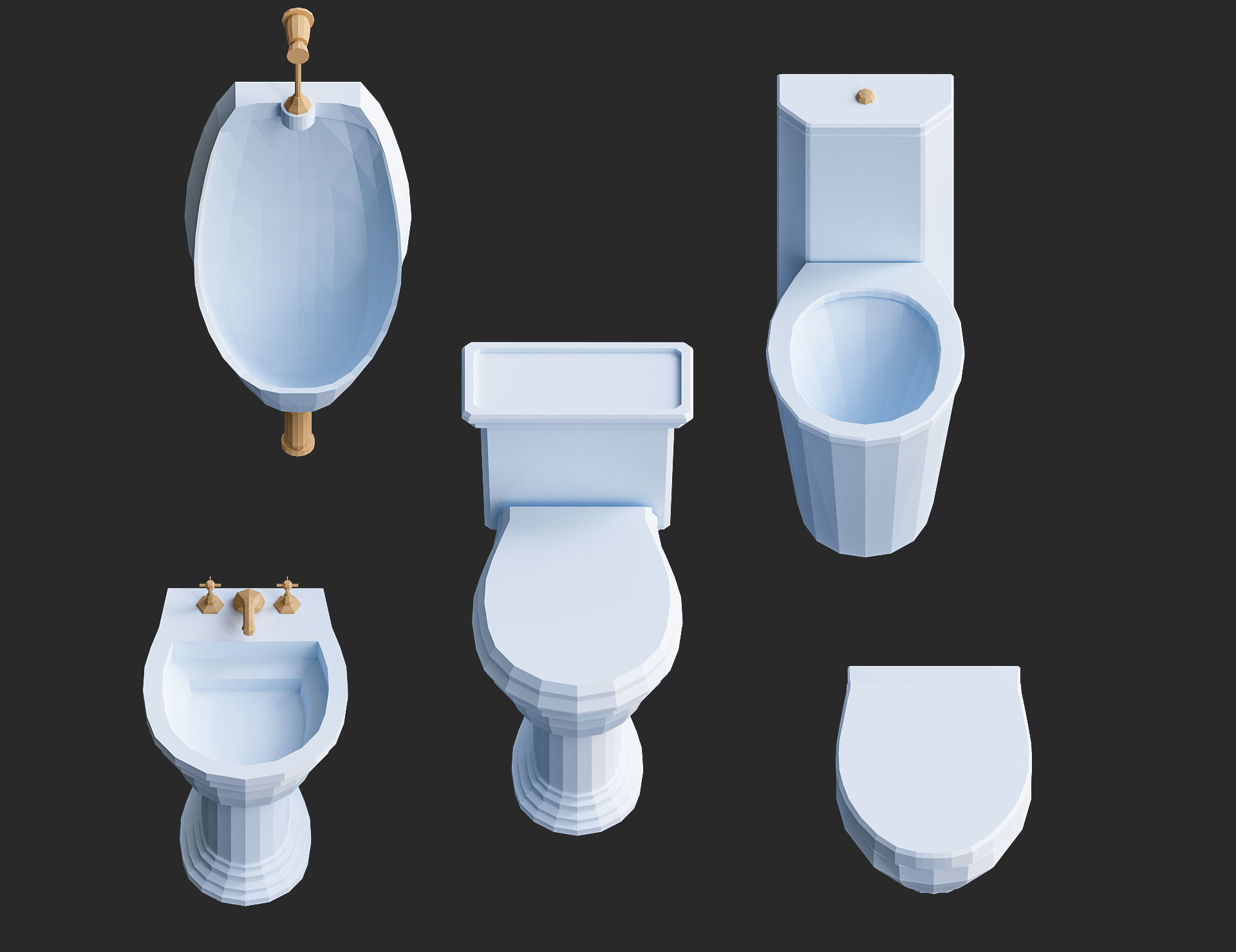 Cartoon furniture collection for game Low-poly 3D model_48