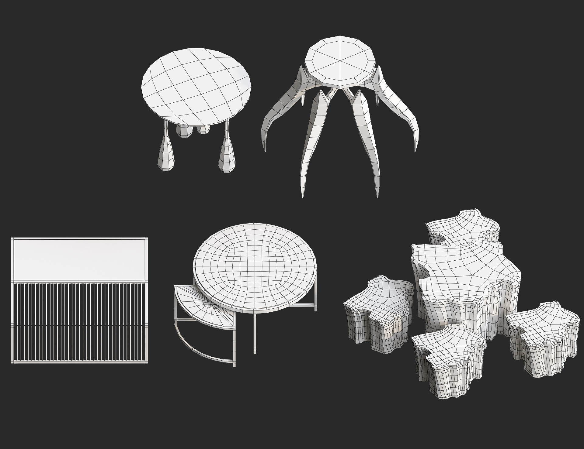 Cartoon furniture collection for game Low-poly 3D model_47