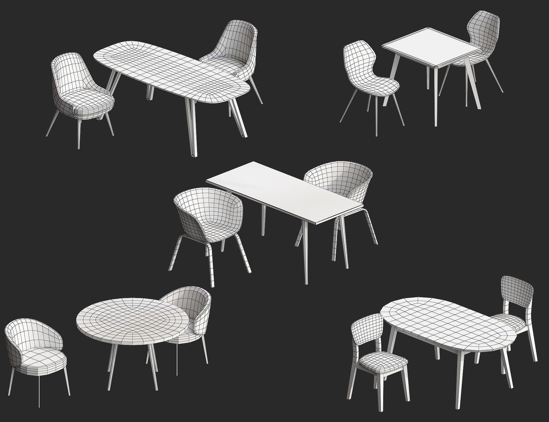 Cartoon furniture collection for game Low-poly 3D model_17