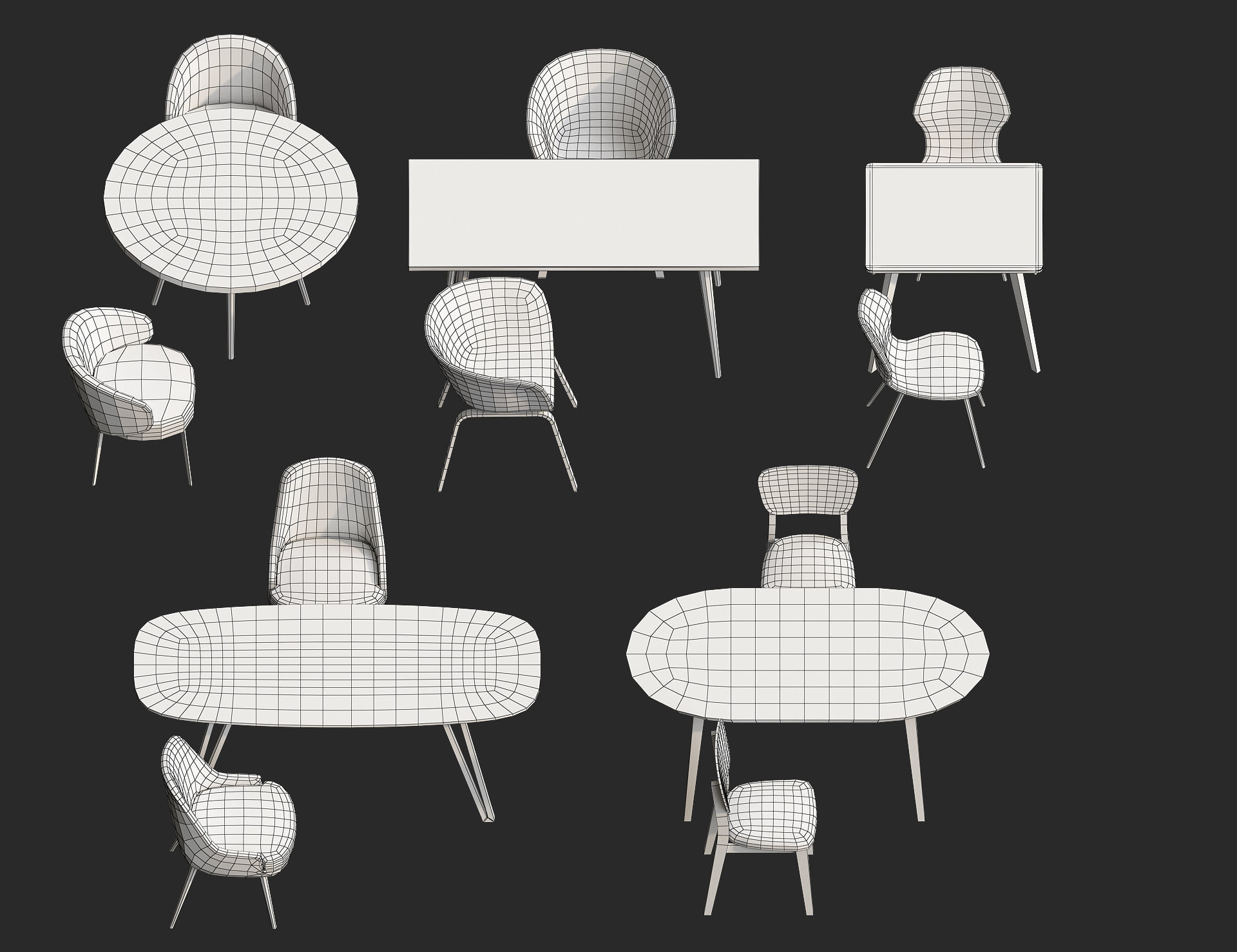 Cartoon furniture collection for game Low-poly 3D model_16