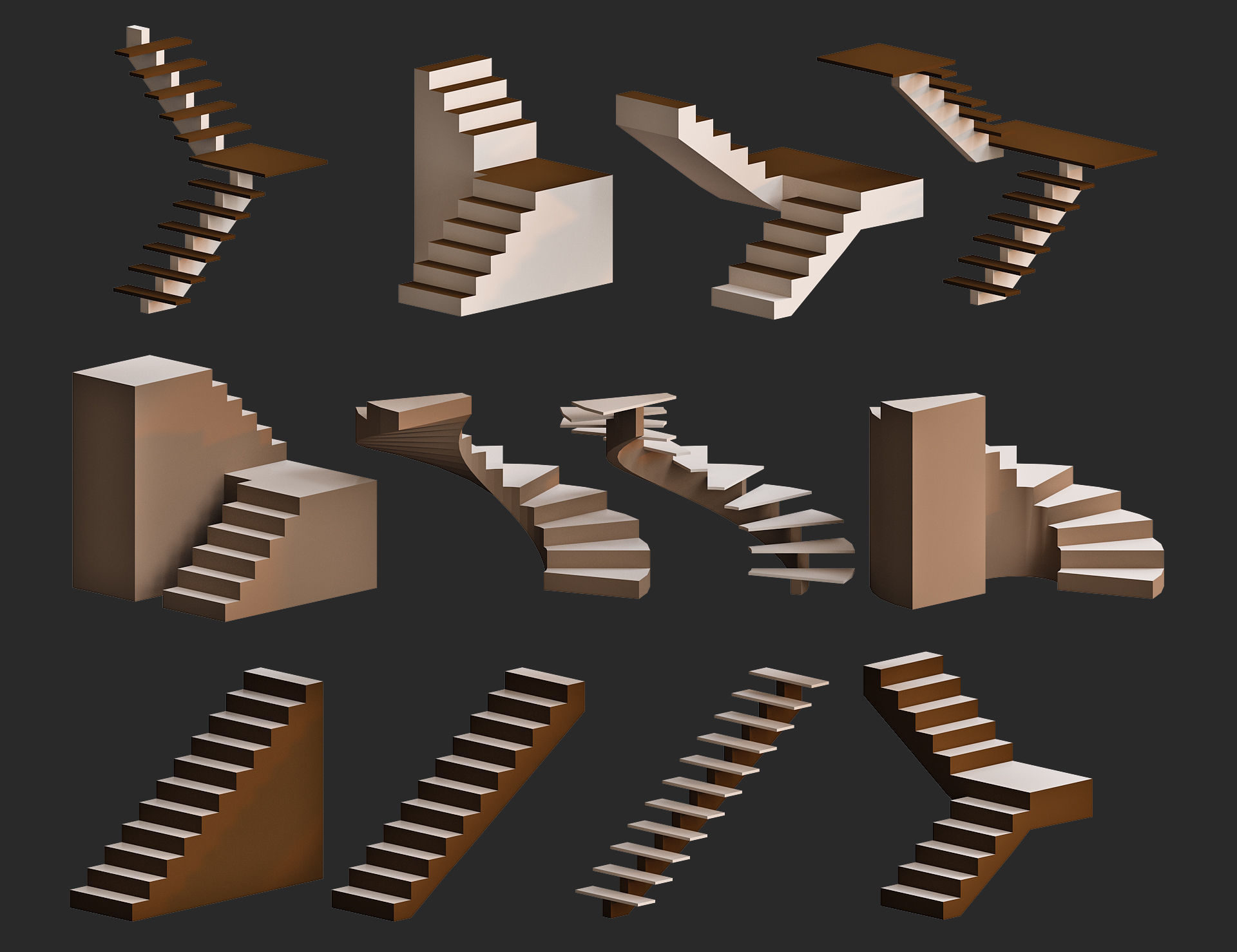 Cartoon furniture collection for game Low-poly 3D model_45