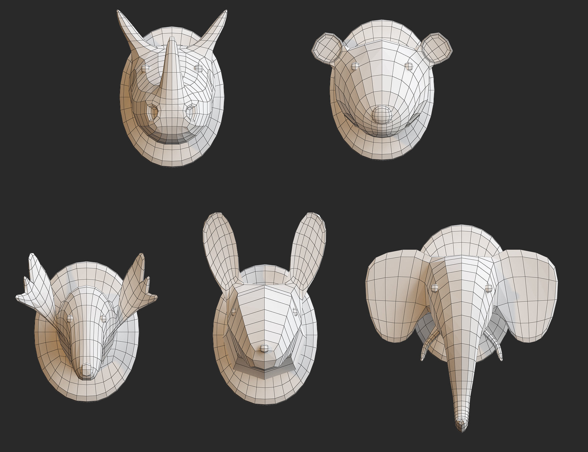 Cartoon furniture collection for game Low-poly 3D model_32