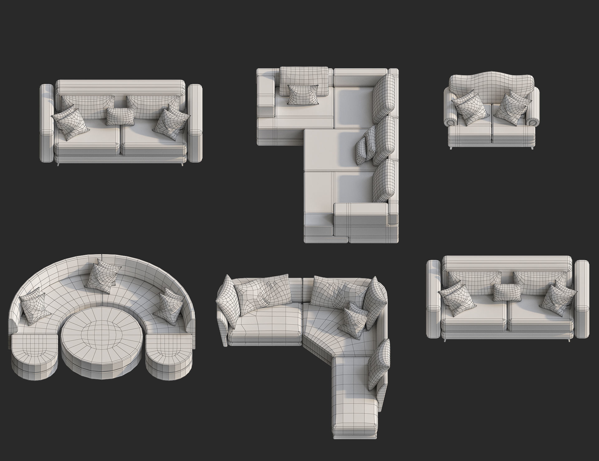 Cartoon furniture collection for game Low-poly 3D model_40