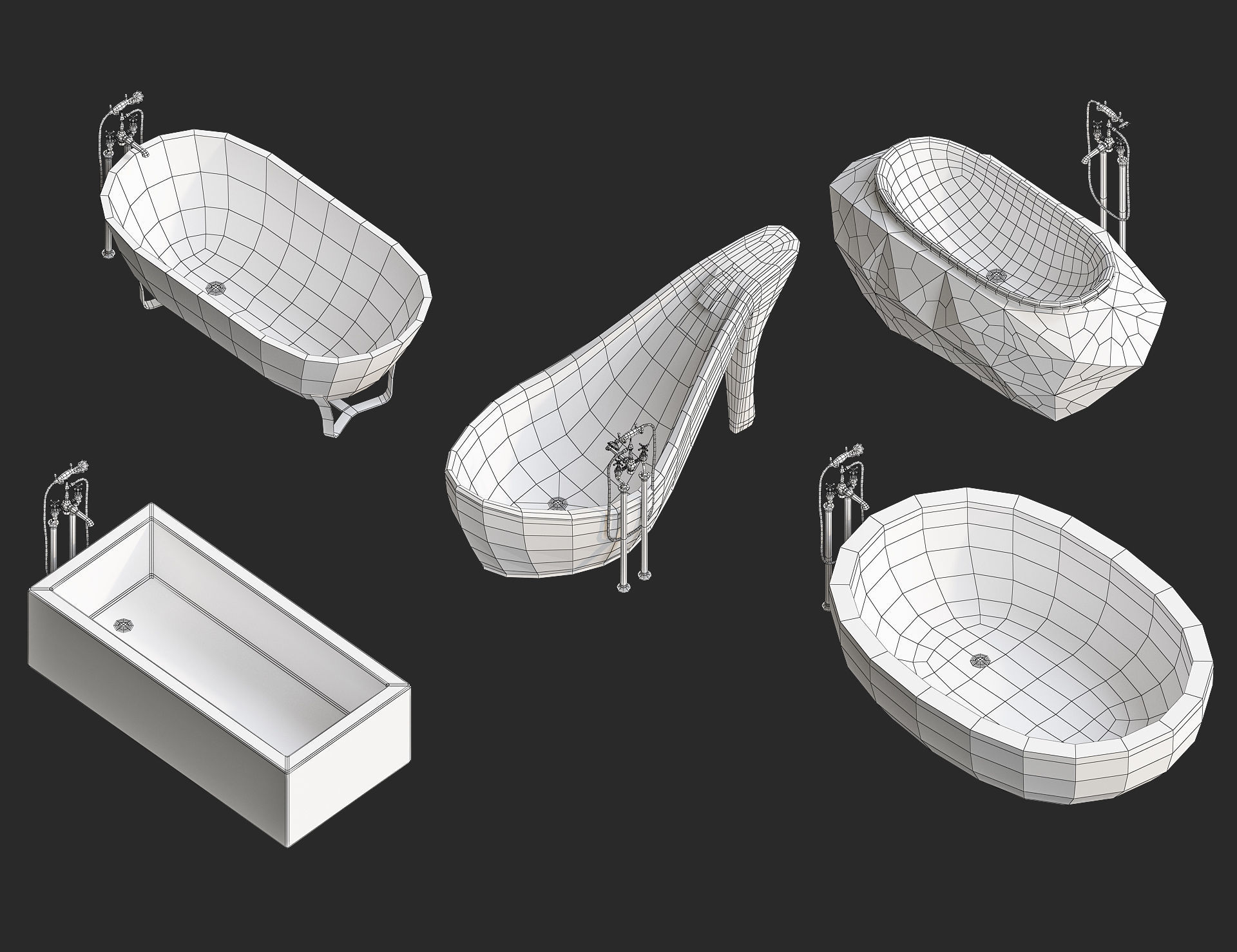 Cartoon furniture collection for game Low-poly 3D model_54