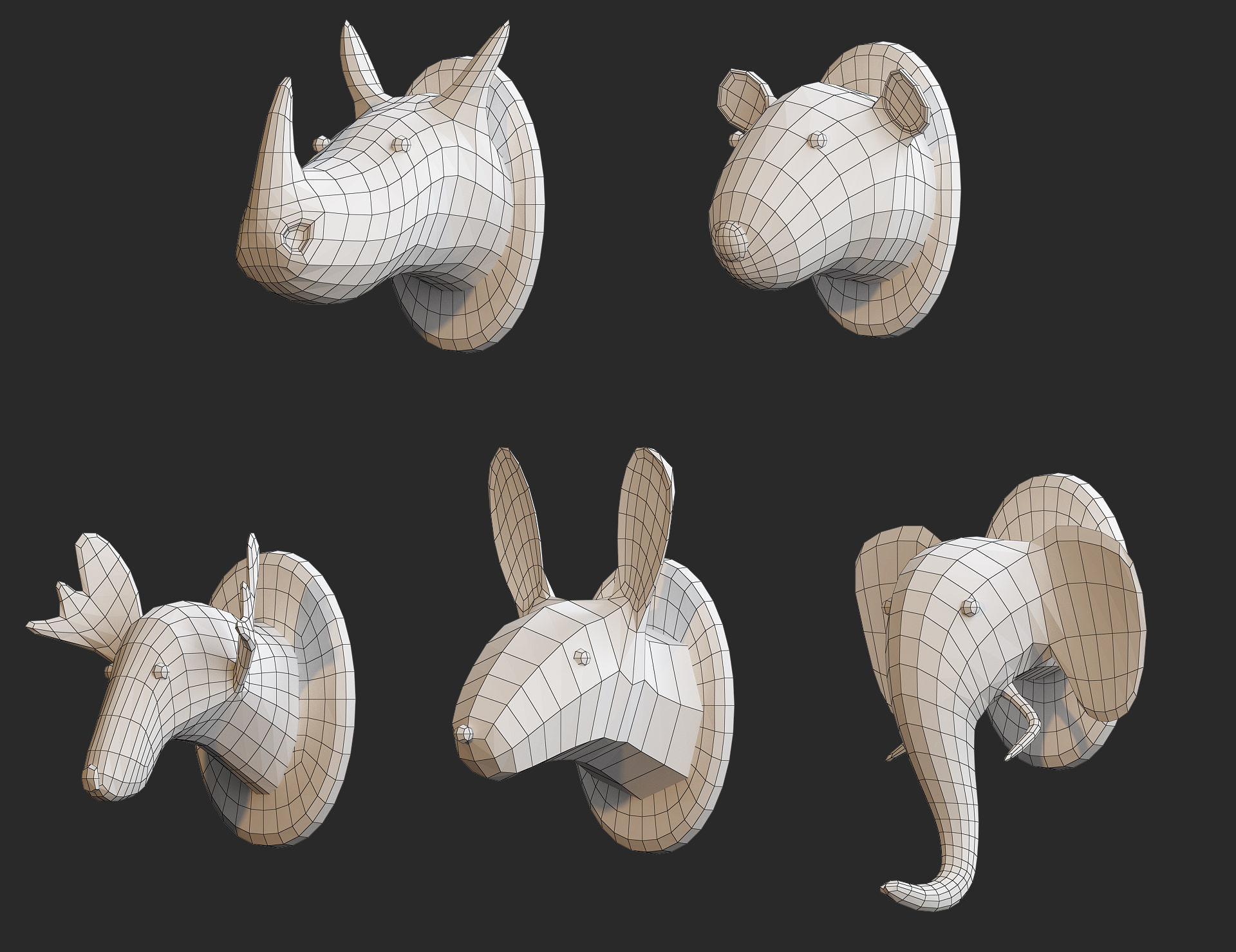 Cartoon furniture collection for game Low-poly 3D model_33