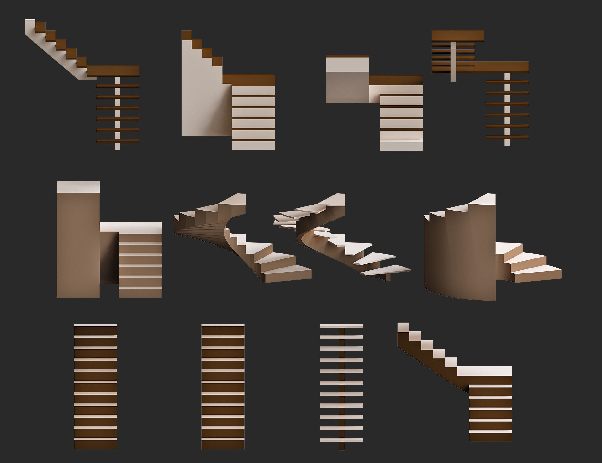 Cartoon furniture collection for game Low-poly 3D model_43