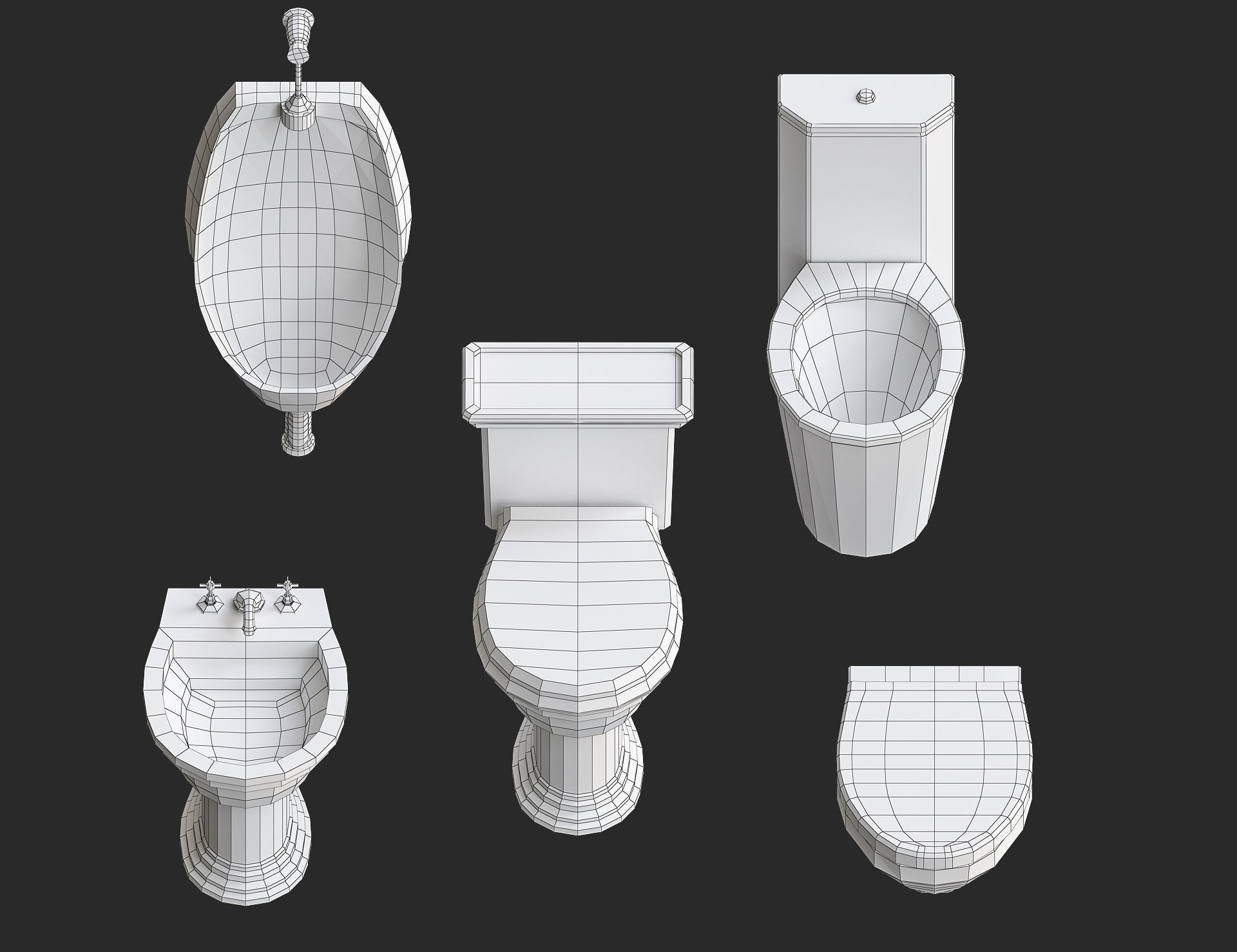 Cartoon furniture collection for game Low-poly 3D model_50