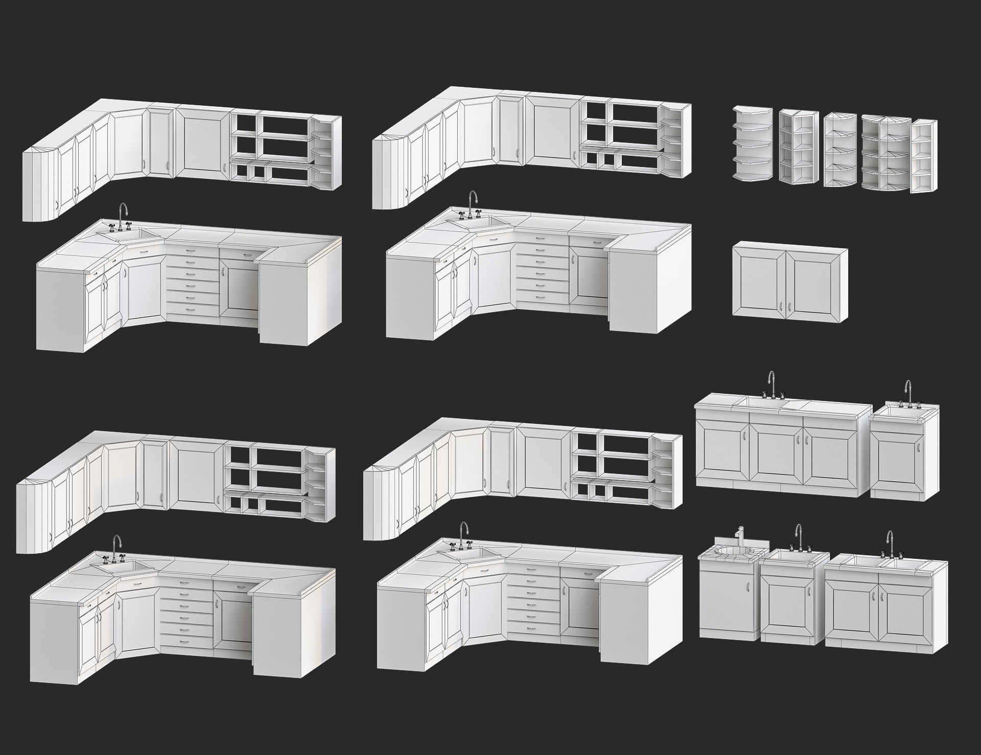 Cartoon furniture collection for game Low-poly 3D model_23