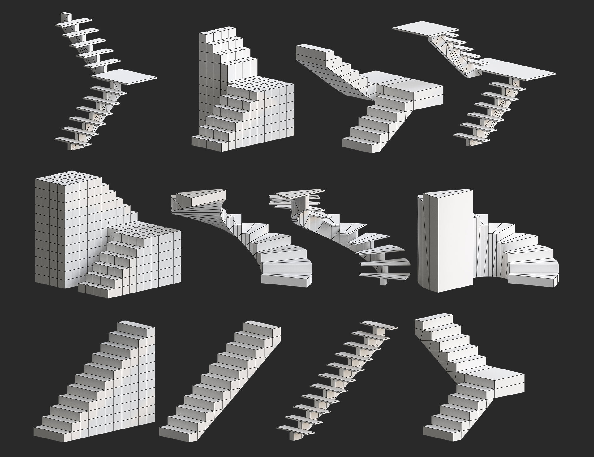 Cartoon furniture collection for game Low-poly 3D model_44