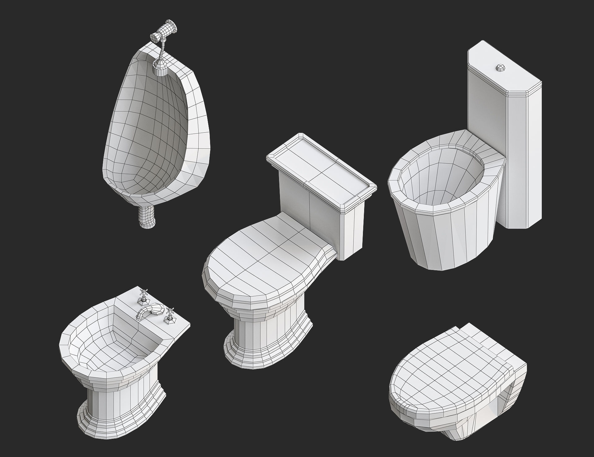 Cartoon furniture collection for game Low-poly 3D model_51