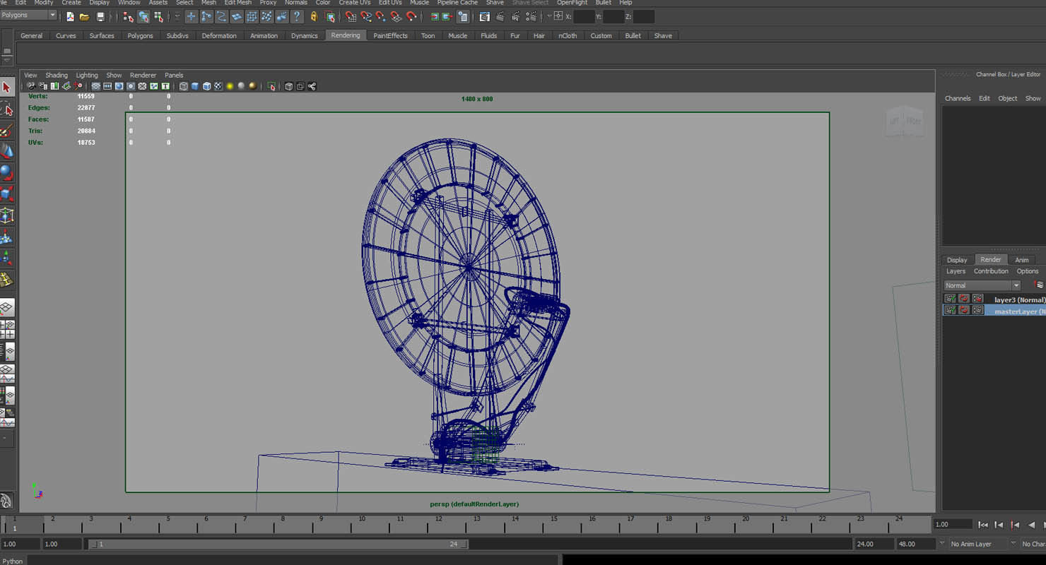 dish network satellite 3d model 3D model_1