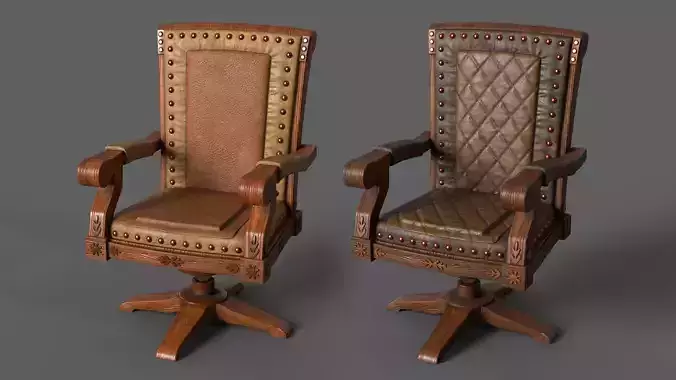 Classic Vintage Leather Luxury Chair 3D model