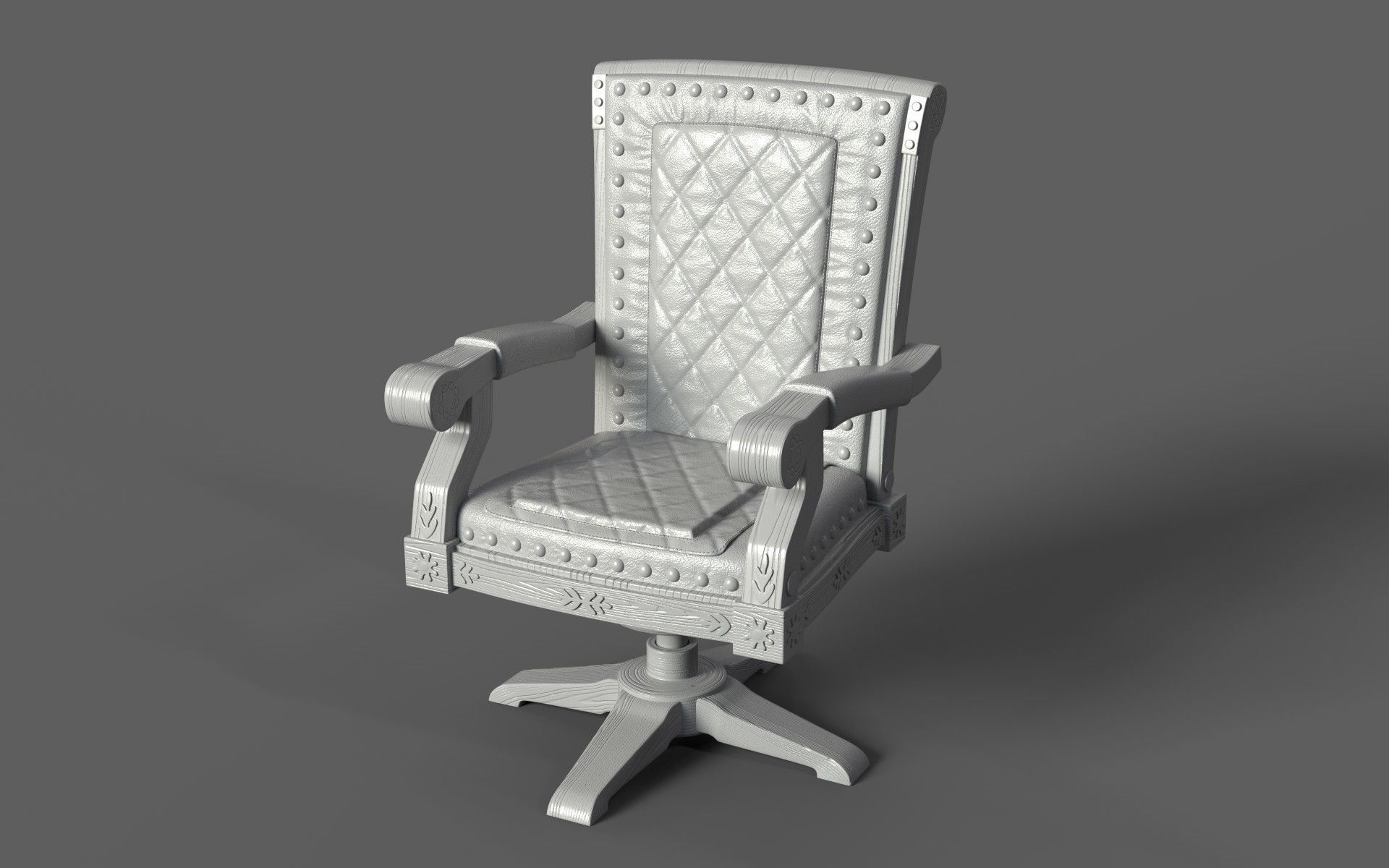 Classic Vintage Leather Luxury Chair 3D model_8