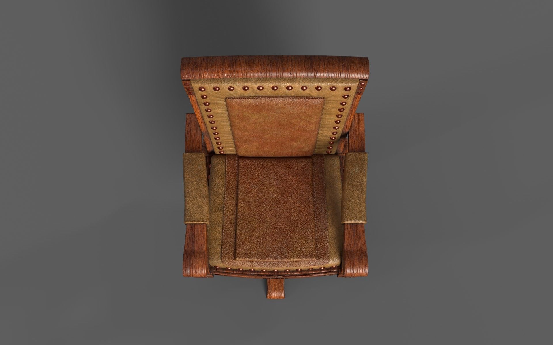 Classic Vintage Leather Luxury Chair 3D model_4