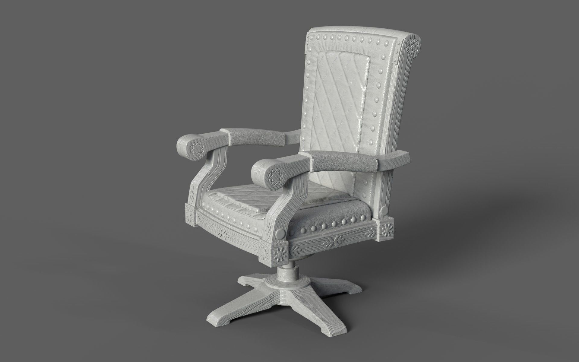 Classic Vintage Leather Luxury Chair 3D model_9