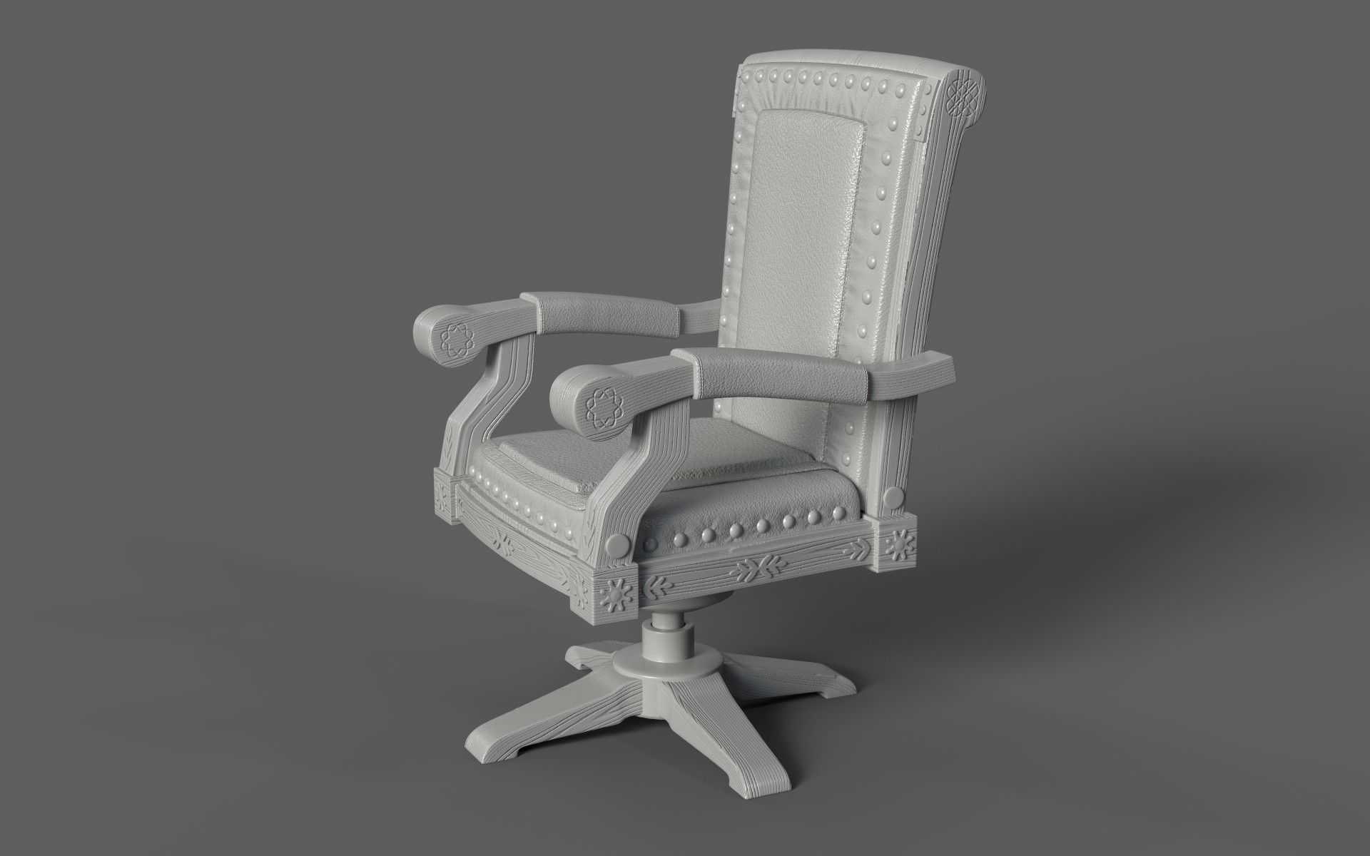 Classic Vintage Leather Luxury Chair 3D model_11