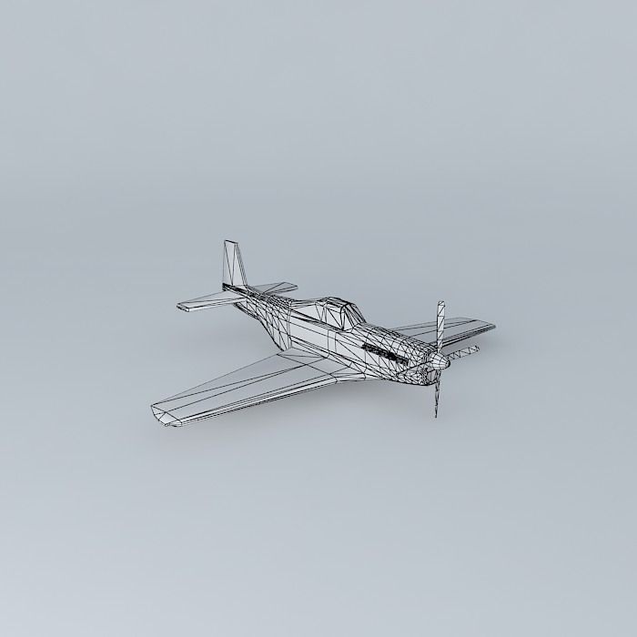 Ugly Model of a P51 Mustang Free 3D model_3