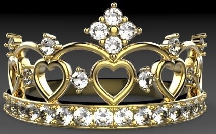 Princess ring 3D print model_10