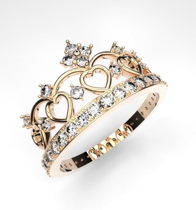 Princess ring 3D print model_1
