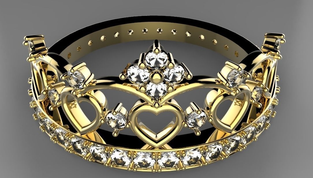 Princess ring 3D print model_13