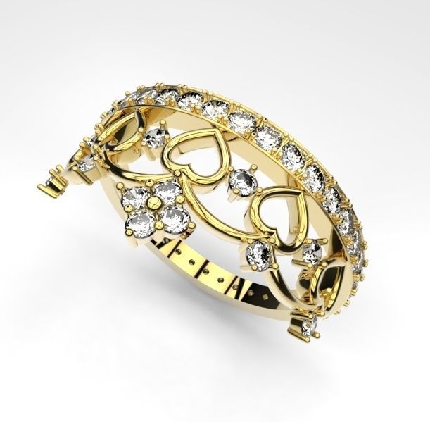 Princess ring 3D print model_5