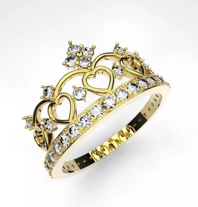 Princess ring 3D print model_0