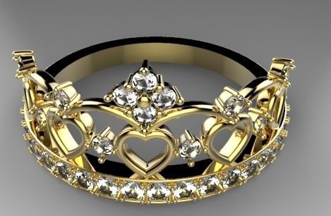 Princess ring 3D print model_12