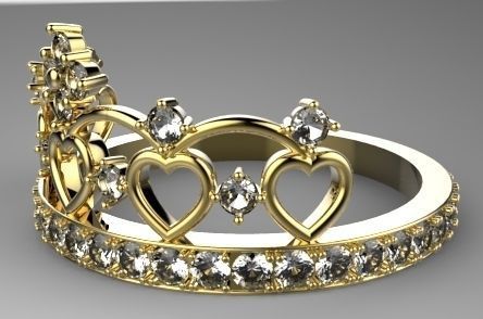 Princess ring 3D print model_11