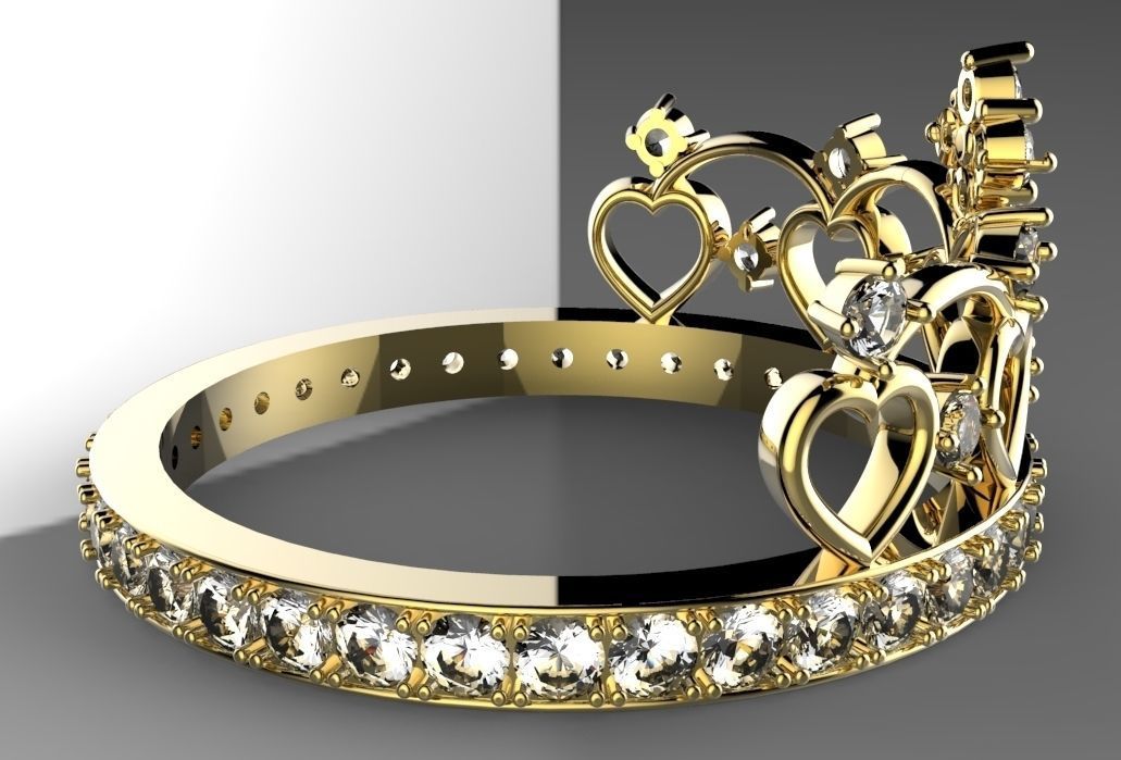 Princess ring 3D print model_14