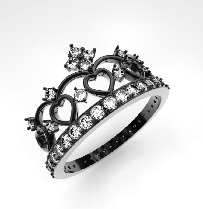 Princess ring 3D print model_2