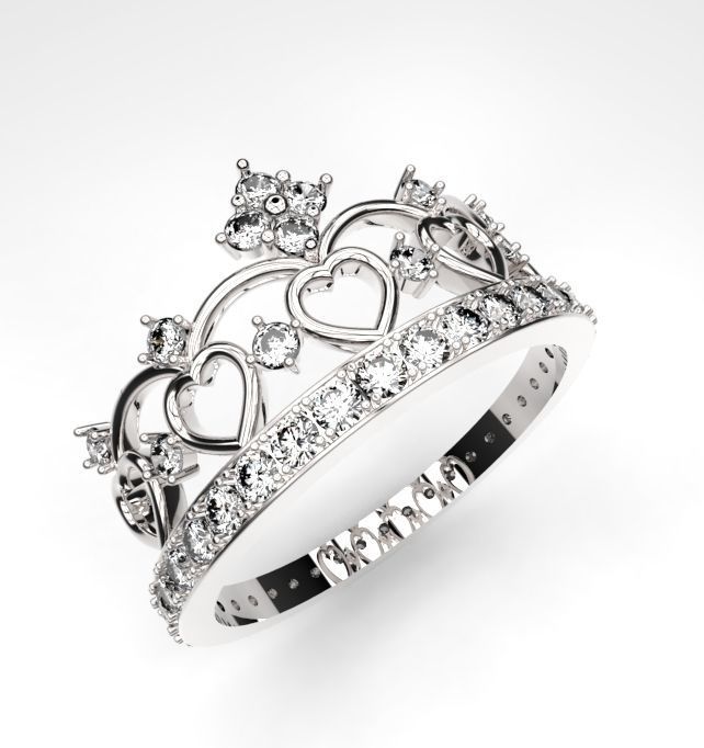 Princess ring 3D print model_3