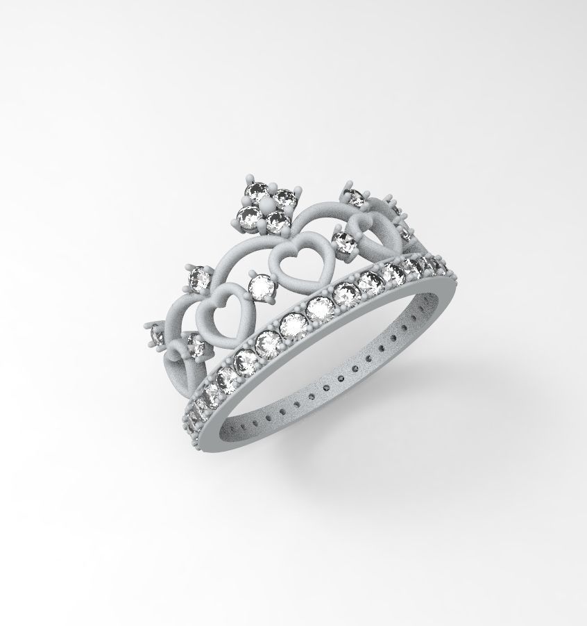 Princess ring 3D print model_7