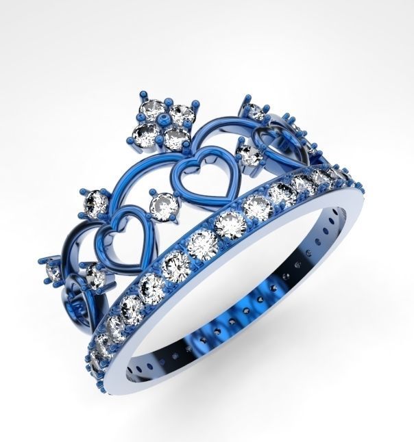 Princess ring 3D print model_4