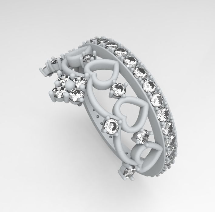 Princess ring 3D print model_8
