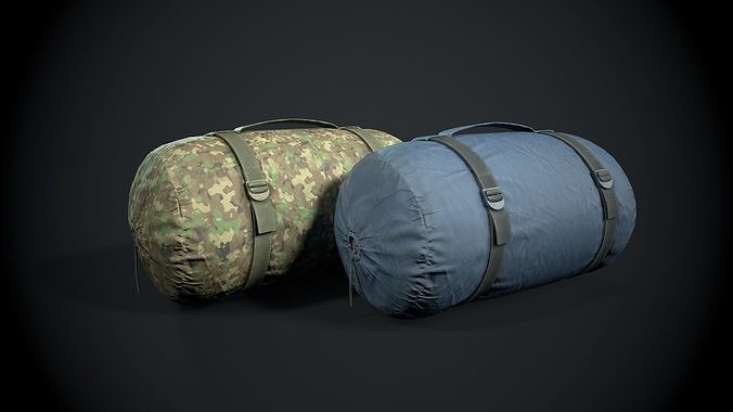 Sleeping bag 2 color options Low-poly 3D model