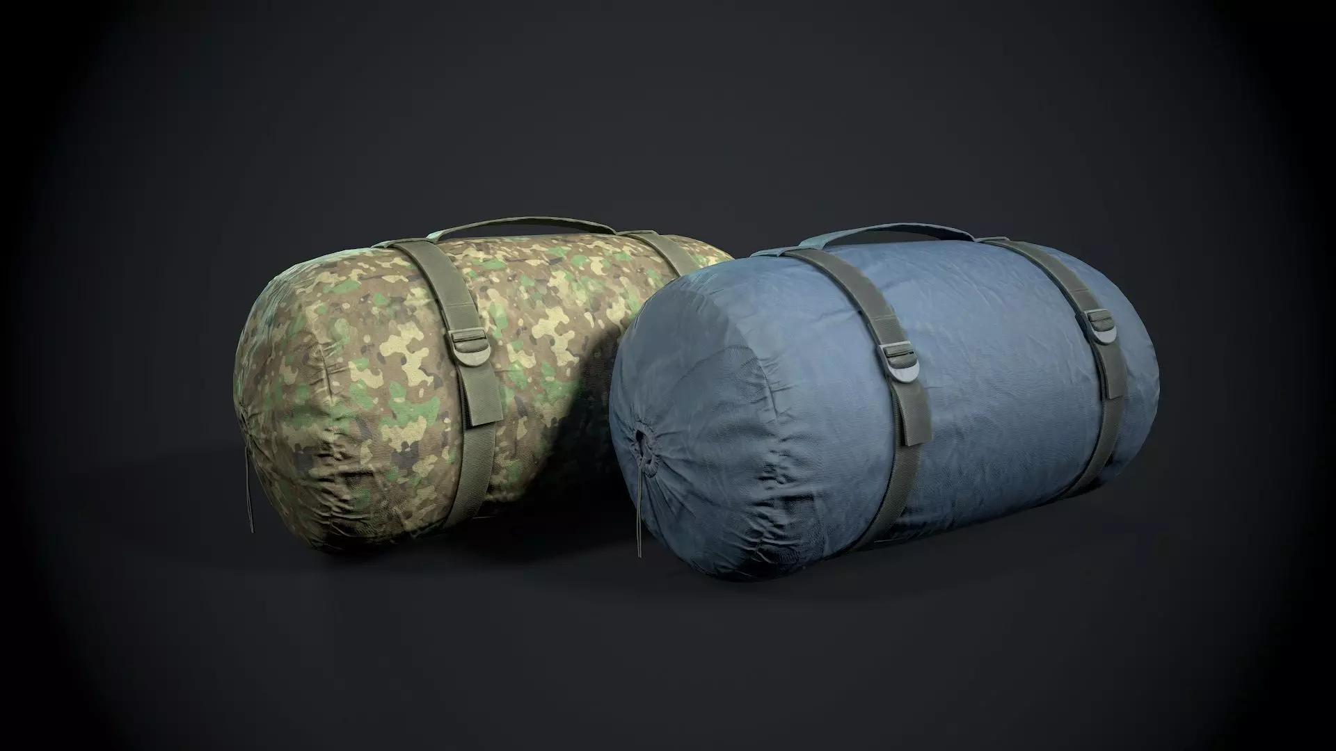 Sleeping bag 2 color options Low-poly 3D model_0