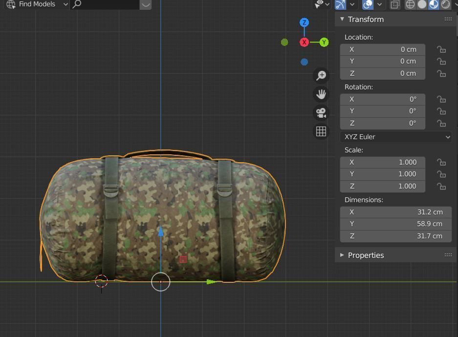 Sleeping bag 2 color options Low-poly 3D model_15