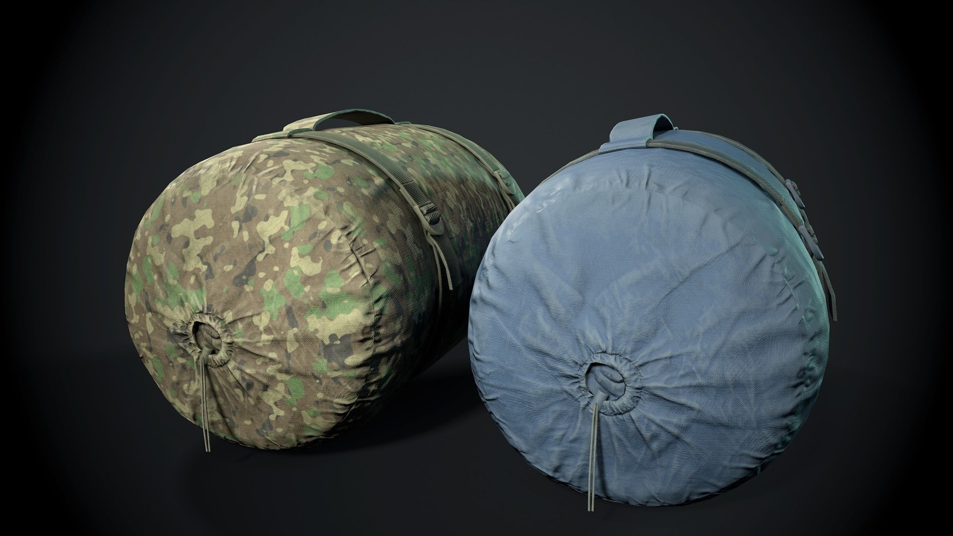 Sleeping bag 2 color options Low-poly 3D model_13