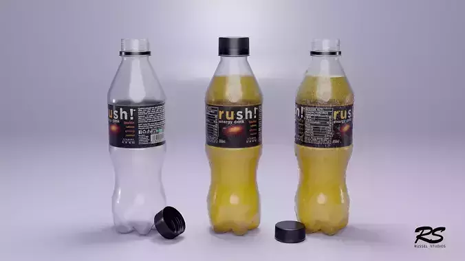 Plastic Bottle 3D Model - Complete - Low And High Poly Low-poly 3D model