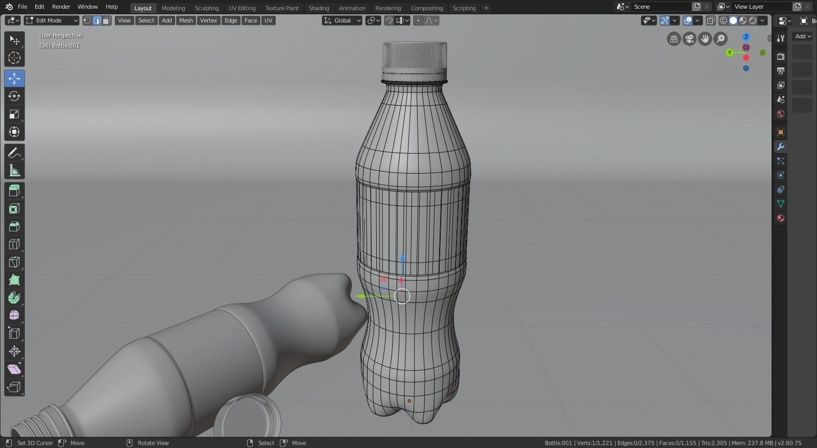 Plastic Bottle 3D Model - Complete - Low And High Poly Low-poly 3D model_10