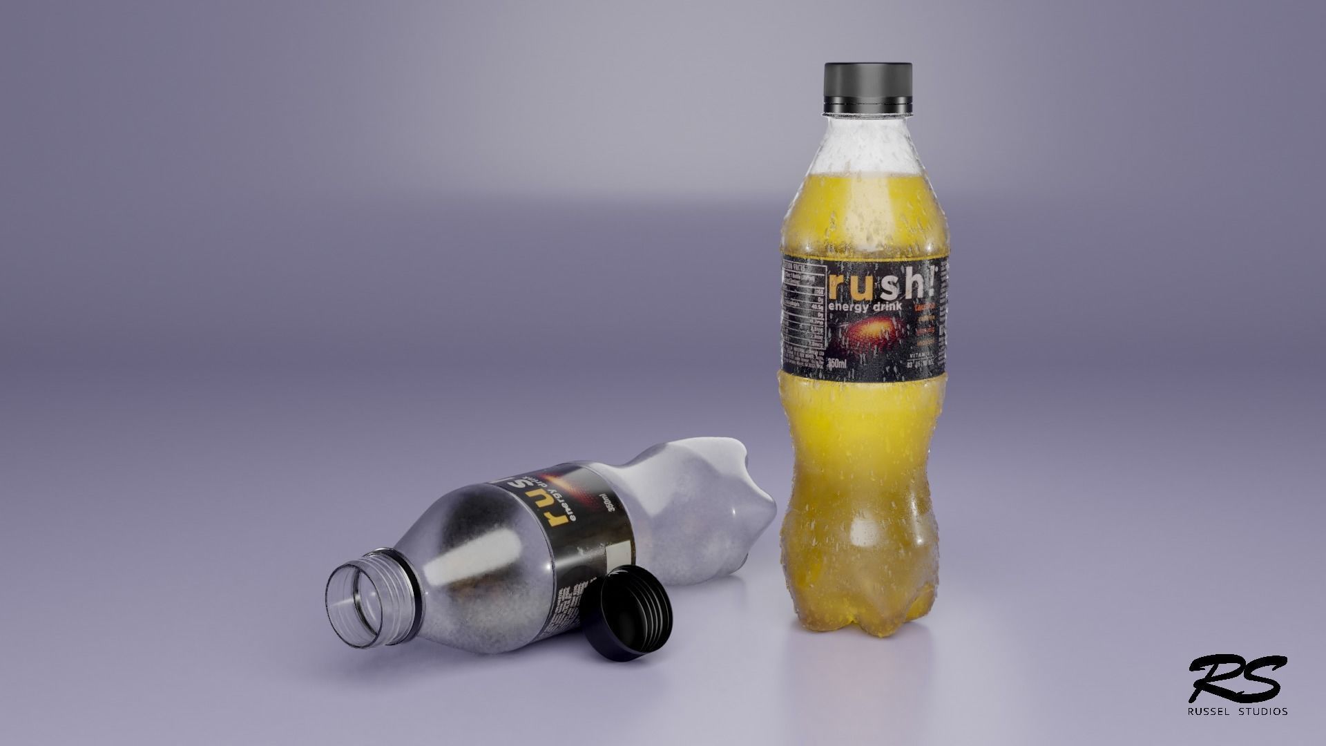 Plastic Bottle 3D Model - Complete - Low And High Poly Low-poly 3D model_1