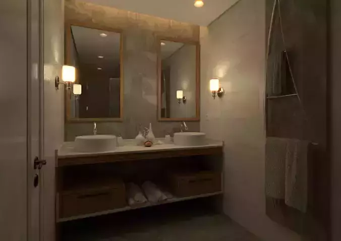Sketchup V-ray Next Bathroom Scene 3D model