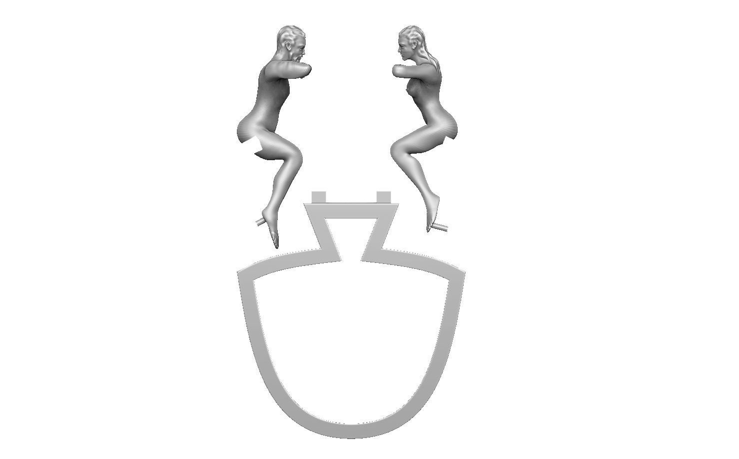 Couple ring 3D print model_3