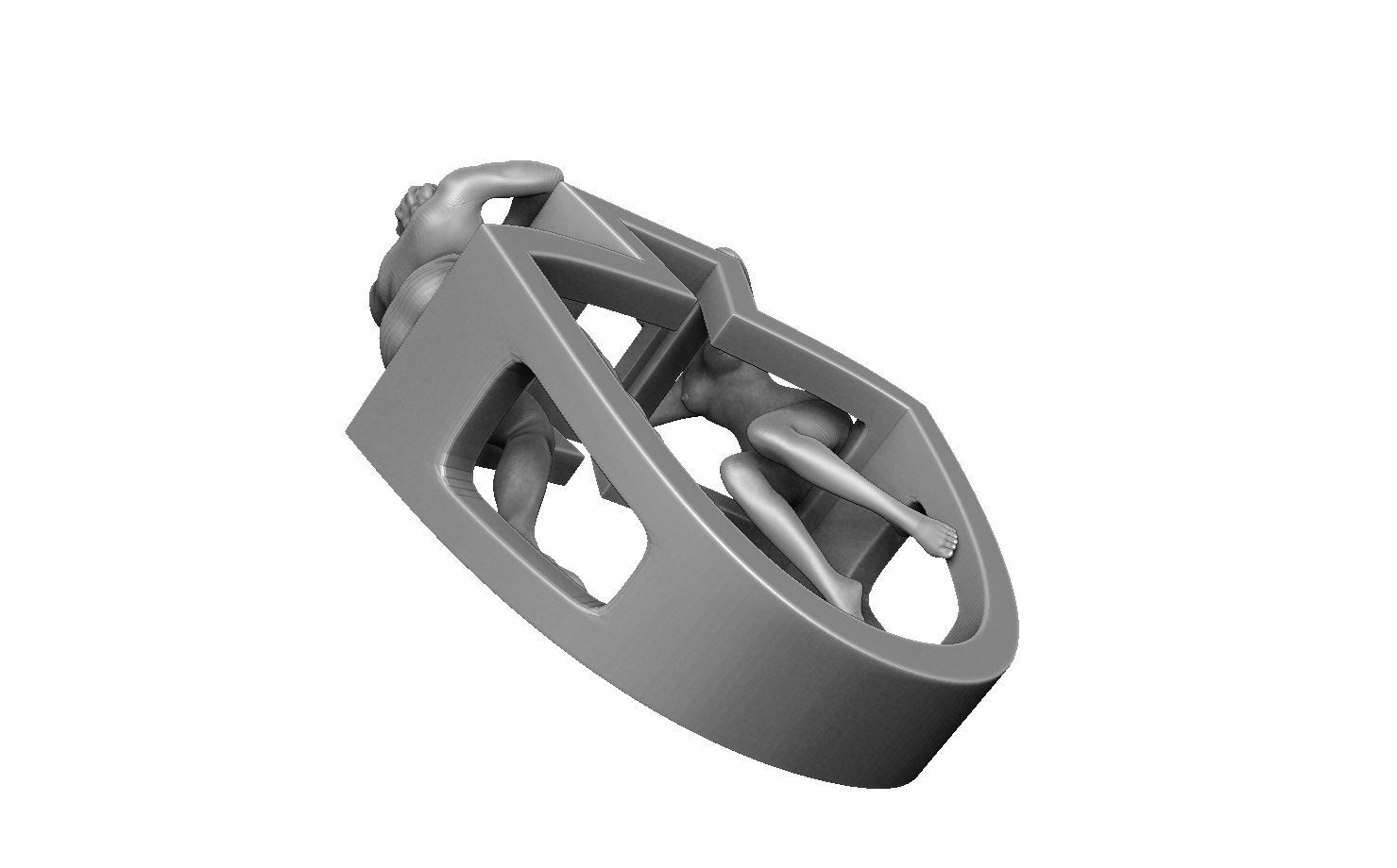 Couple ring 3D print model_7