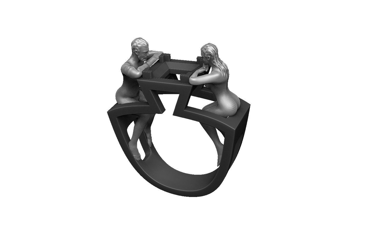 Couple ring 3D print model_9